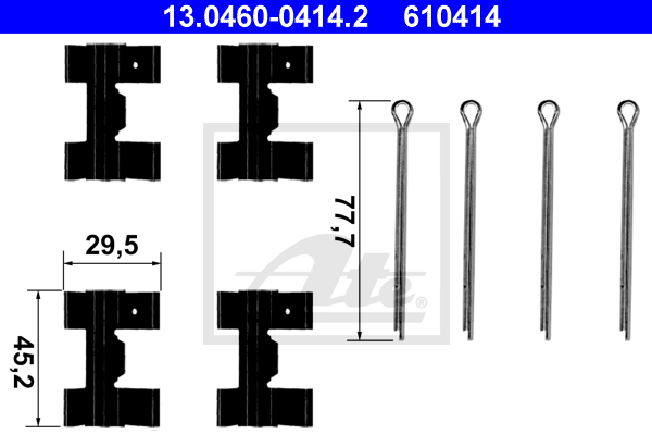 Set accesorii, placute frana 13.0460-0414.2 ATE