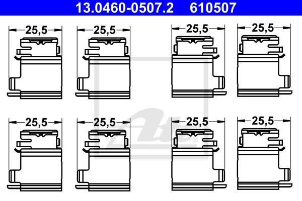 Set accesorii, placute frana 13.0460-0507.2 ATE