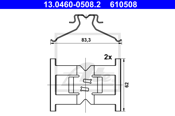 Set accesorii, placute frana 13.0460-0508.2 ATE