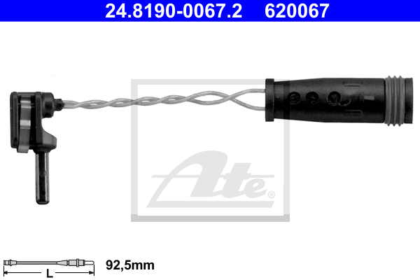 Senzor de avertizare,uzura placute de frana 24.8190-0067.2 ATE