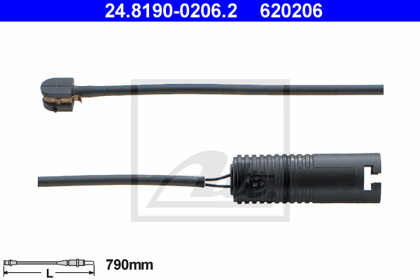 Senzor de avertizare,uzura placute de frana 24.8190-0206.2 ATE