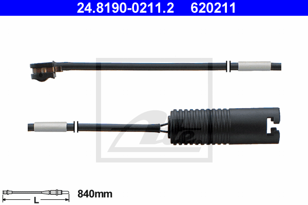 Senzor de avertizare,uzura placute de frana 24.8190-0211.2 ATE