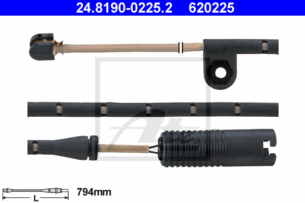 Senzor de avertizare,uzura placute de frana 24.8190-0225.2 ATE