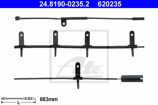 Senzor de avertizare,uzura placute de frana 24.8190-0235.2 ATE