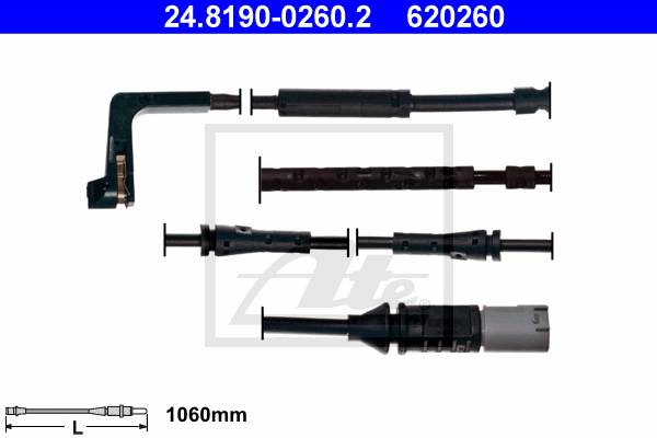 Senzor de avertizare,uzura placute de frana 24.8190-0260.2 ATE