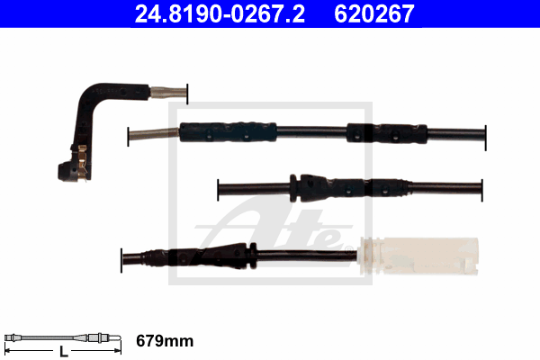 Senzor de avertizare,uzura placute de frana 24.8190-0267.2 ATE