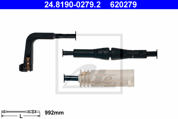 Senzor de avertizare,uzura placute de frana 24.8190-0279.2 ATE