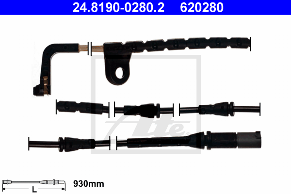 Senzor de avertizare,uzura placute de frana 24.8190-0280.2 ATE