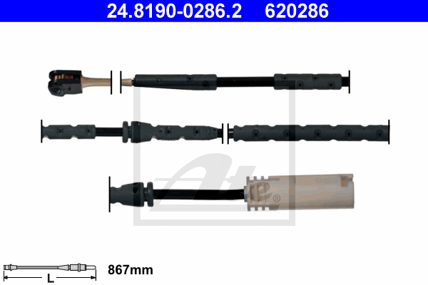 Senzor de avertizare,uzura placute de frana 24.8190-0286.2 ATE