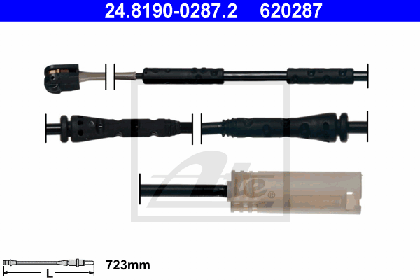 Senzor de avertizare,uzura placute de frana 24.8190-0287.2 ATE