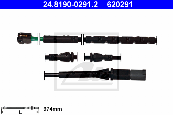 Senzor de avertizare,uzura placute de frana 24.8190-0291.2 ATE