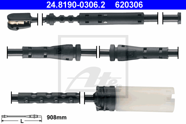 Senzor de avertizare,uzura placute de frana 24.8190-0306.2 ATE