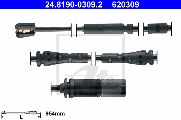 Senzor de avertizare,uzura placute de frana 24.8190-0309.2 ATE