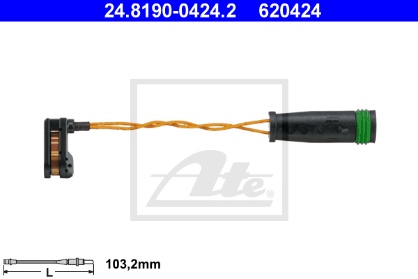 Senzor de avertizare,uzura placute de frana 24.8190-0424.2 ATE