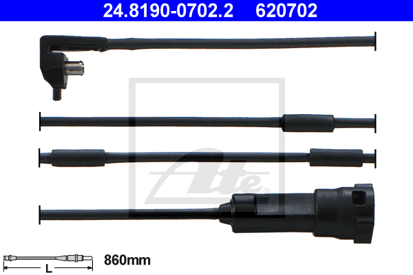 Senzor de avertizare,uzura placute de frana 24.8190-0702.2 ATE