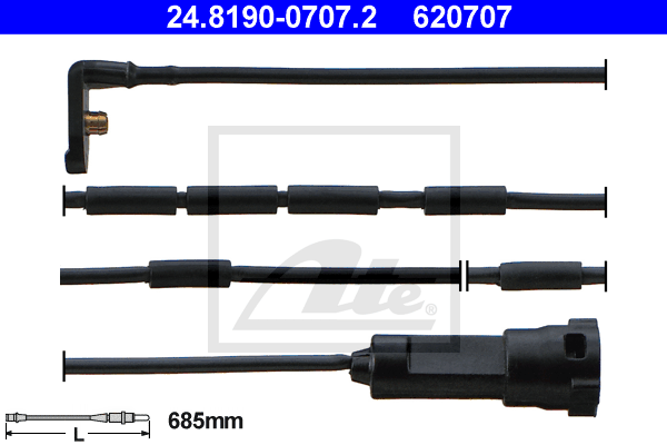 Senzor de avertizare,uzura placute de frana 24.8190-0707.2 ATE