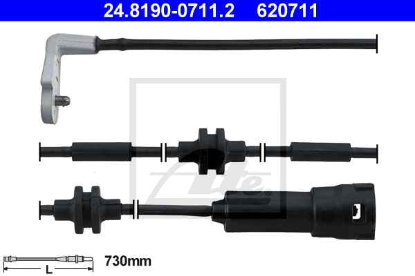 Senzor de avertizare,uzura placute de frana 24.8190-0711.2 ATE