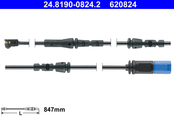 Senzor de avertizare,uzura placute de frana 24.8190-0824.2 ATE