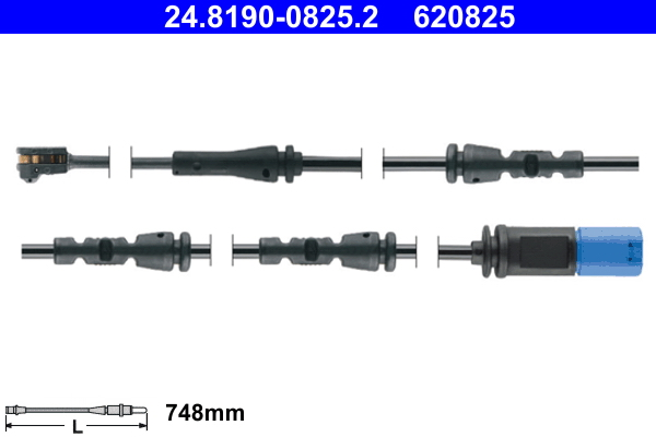 Senzor de avertizare,uzura placute de frana 24.8190-0825.2 ATE