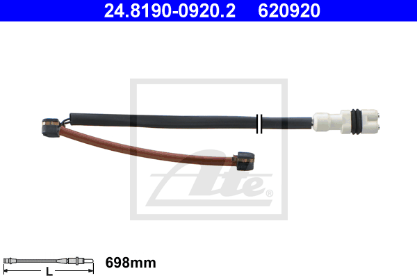 Senzor de avertizare,uzura placute de frana 24.8190-0920.2 ATE