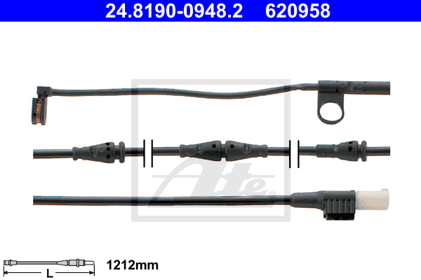 Senzor de avertizare,uzura placute de frana 24.8190-0948.2 ATE