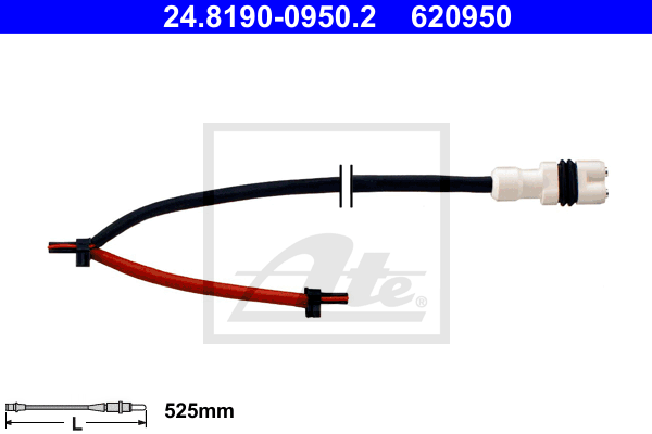 Senzor de avertizare,uzura placute de frana 24.8190-0950.2 ATE