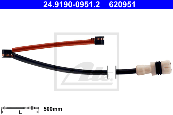 Senzor de avertizare,uzura placute de frana 24.8190-0951.2 ATE