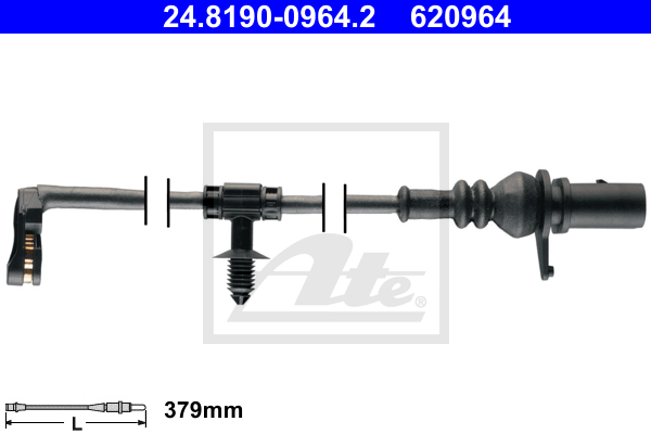Senzor de avertizare,uzura placute de frana 24.8190-0964.2 ATE