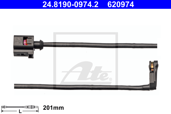Senzor de avertizare,uzura placute de frana 24.8190-0974.2 ATE