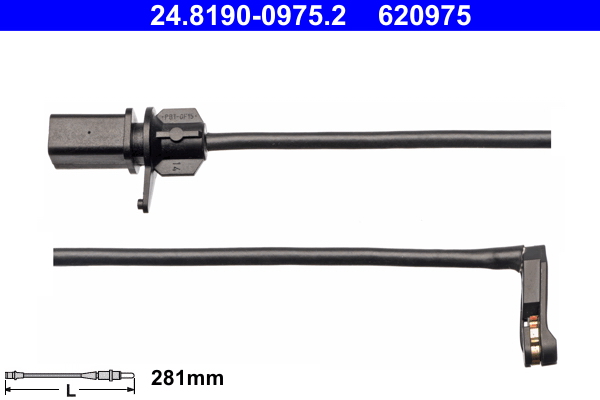 Senzor de avertizare,uzura placute de frana 24.8190-0975.2 ATE