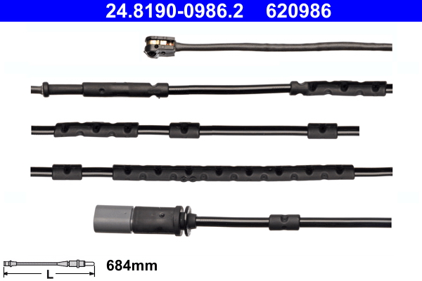 Senzor de avertizare,uzura placute de frana 24.8190-0986.2 ATE