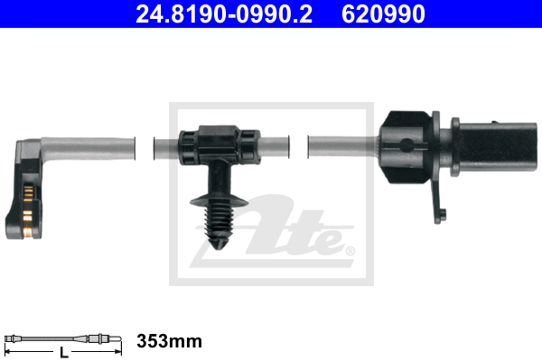 Senzor de avertizare,uzura placute de frana 24.8190-0990.2 ATE