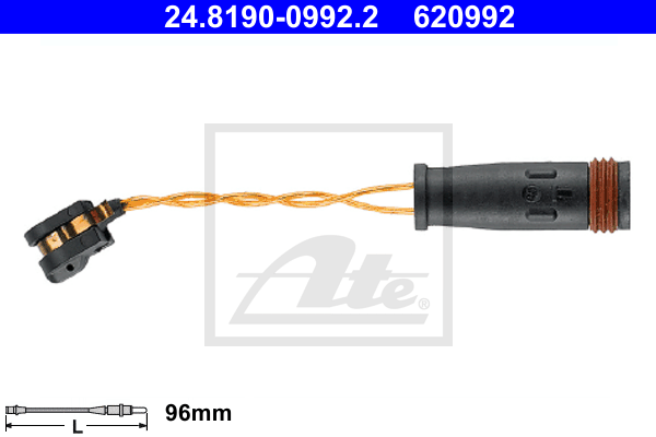 Senzor de avertizare,uzura placute de frana 24.8190-0992.2 ATE