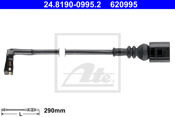 Senzor de avertizare,uzura placute de frana 24.8190-0995.2 ATE