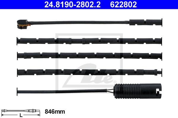 Senzor de avertizare,uzura placute de frana 24.8190-2802.2 ATE