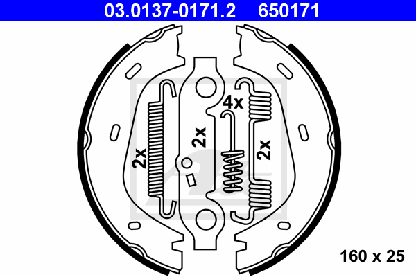 Set saboti frana, frana de mana 03.0137-0171.2 ATE