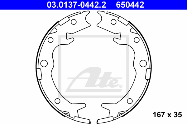 Set saboti frana, frana de mana 03.0137-0442.2 ATE