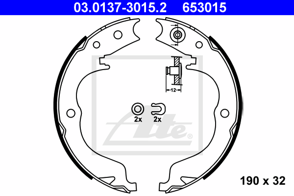 Set saboti frana, frana de mana 03.0137-3015.2 ATE