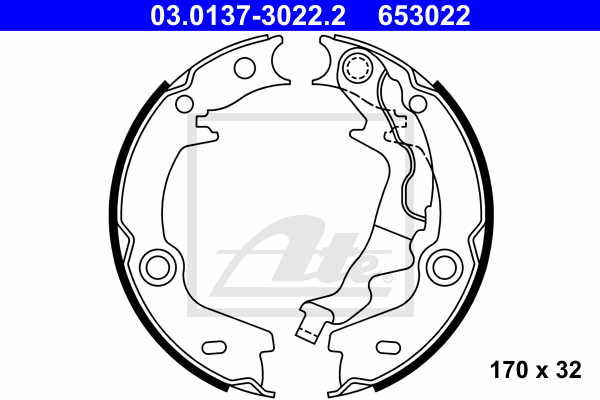 Set saboti frana, frana de mana 03.0137-3022.2 ATE