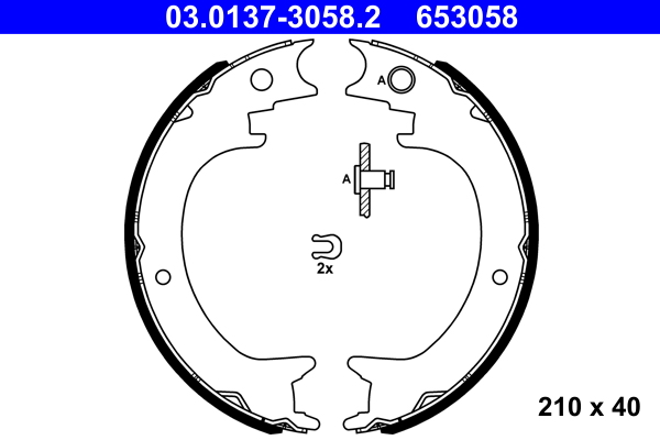 Set saboti frana, frana de mana 03.0137-3058.2 ATE