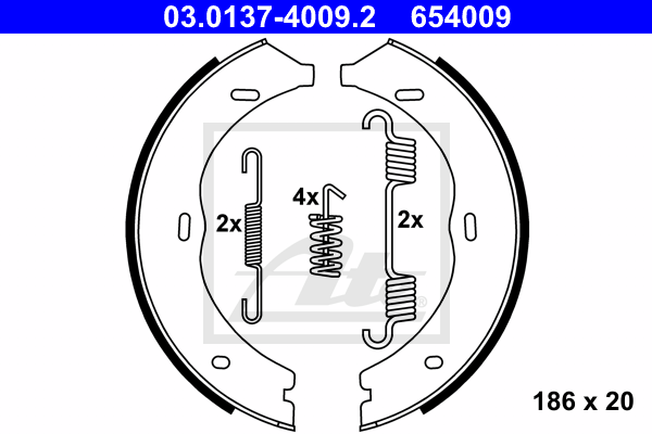 Set saboti frana, frana de mana 03.0137-4009.2 ATE