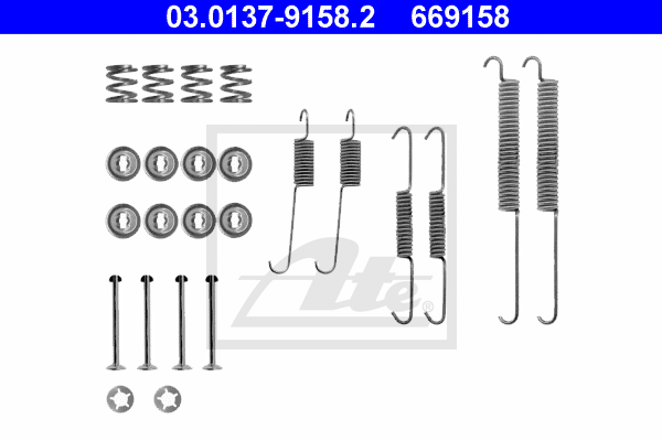 Set accesorii, sabot de frana 03.0137-9158.2 ATE