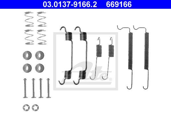 Set accesorii, sabot de frana 03.0137-9166.2 ATE