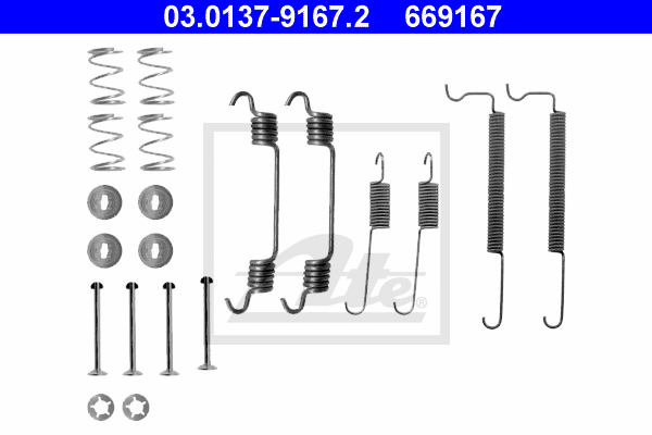 Set accesorii, sabot de frana 03.0137-9167.2 ATE