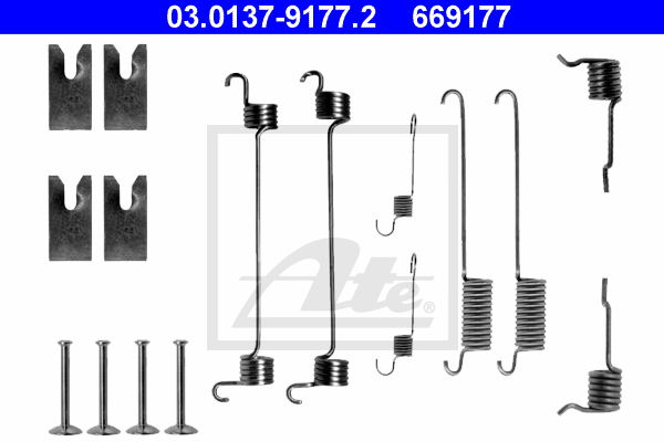 Set accesorii, sabot de frana 03.0137-9177.2 ATE