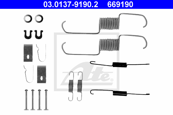 Set accesorii, sabot de frana 03.0137-9190.2 ATE