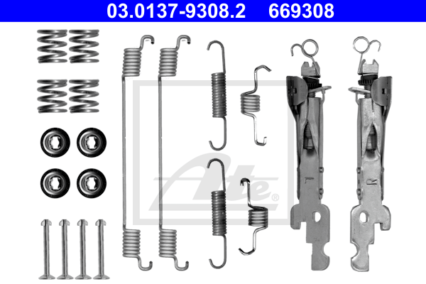 Set accesorii, sabot de frana 03.0137-9308.2 ATE