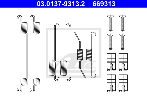 Set accesorii, sabot de frana 03.0137-9313.2 ATE