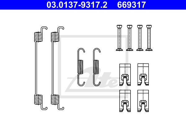 Set accesorii, sabot de frana 03.0137-9317.2 ATE