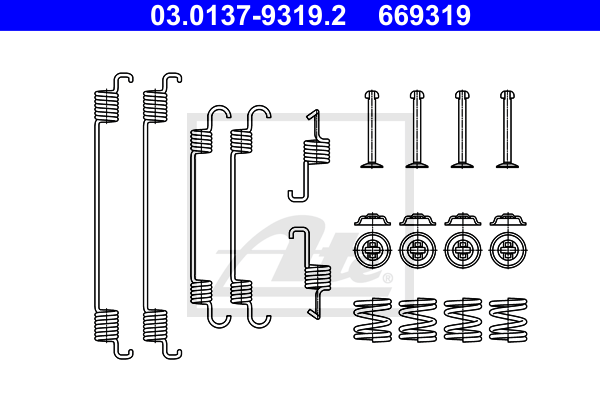 Set accesorii, sabot de frana 03.0137-9319.2 ATE